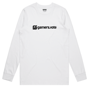 Gamers.Vote Lockup Long Sleeve - White